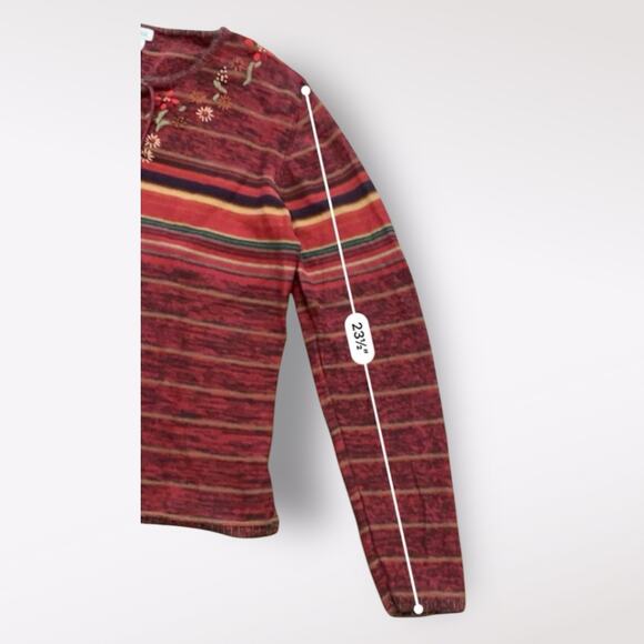 St. John’s Bay Front Tie Floral Embroidered Shirt Womens Large Boho Fall - Picture 5 of 8